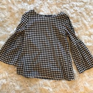 Madewell Black and White Gingham Blouse